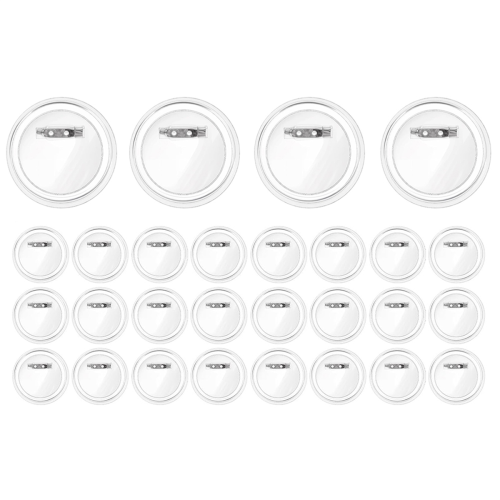 28 Pcs Photo Buttons 3In Clear Button Pins,Acrylic Button Making Kit