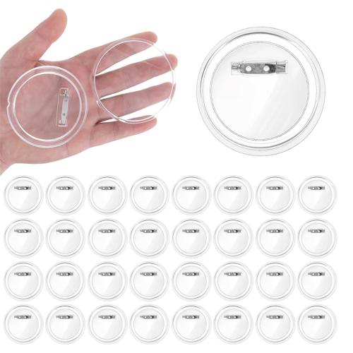 28 Pcs Photo Buttons 3In Clear Button Pins,Acrylic Button Making Kit 1