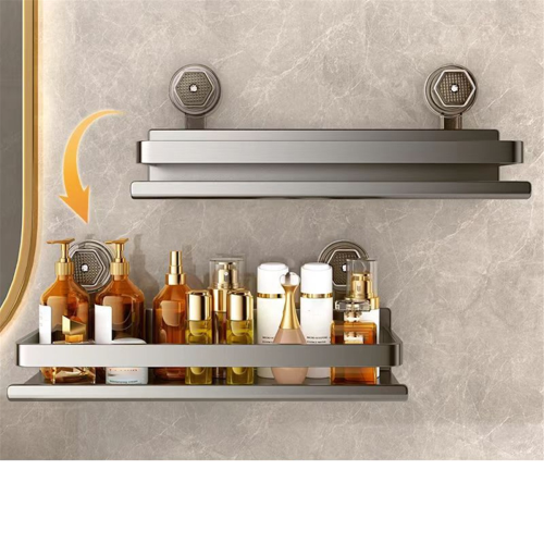 Bathroom Suction Cup Shelf - Wall Mounted Storage Rack for Shower, 2