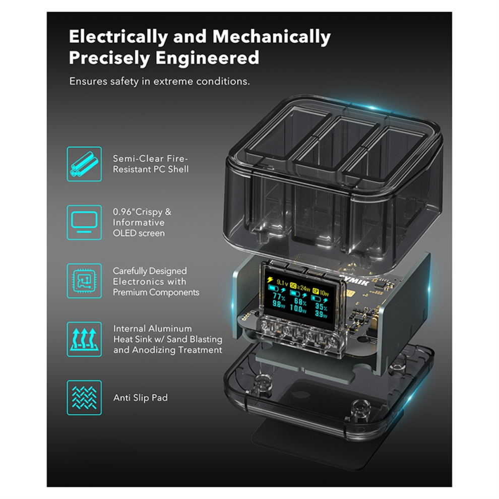 Fast Charging Hub Action 5Pro/4/3 Battery Charger Three Port Charging 4711294611631