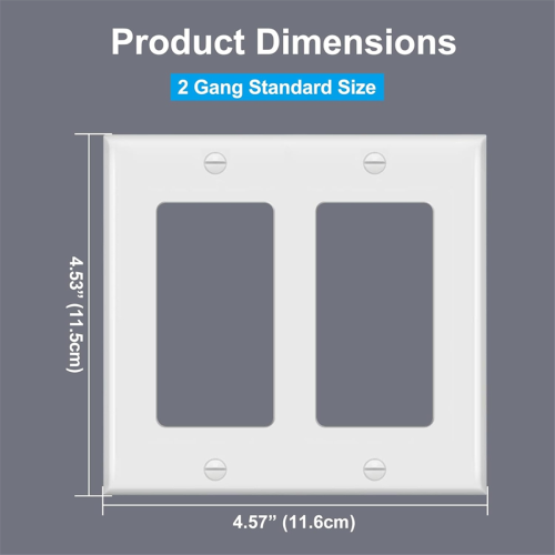 10 pezzi, piastra da parete Decorator 2 prese di dimensioni standard 2