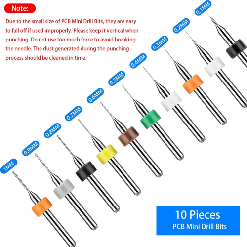 Hand Drill Set,Pin Vise Hand Drill with 10PCS PCB Mini Drill Bits 2