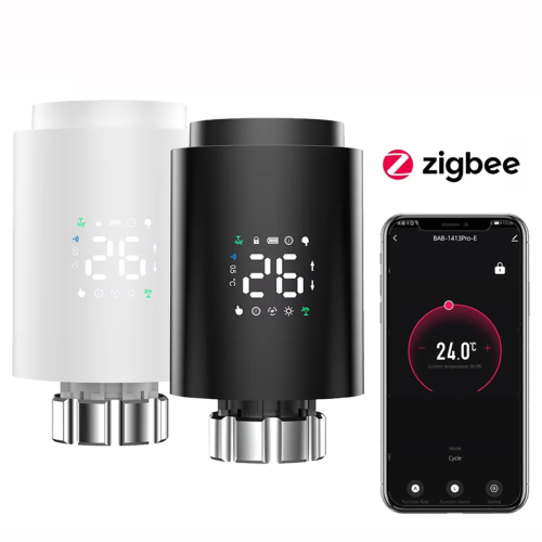 Actionneur de radiateur intelligent Tuya ZigBee TRV programmable blanc 1