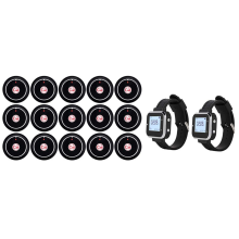 Cafe Waiter Service Buzzer 2 Watch Pager 15 Button Transmitter UK)