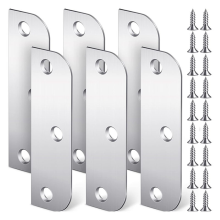 6 Pcs Hinge Filler Plates for Door Edge Silver