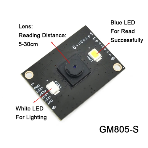 Módulo de leitura e leitura de código de barras GM805-S, 1