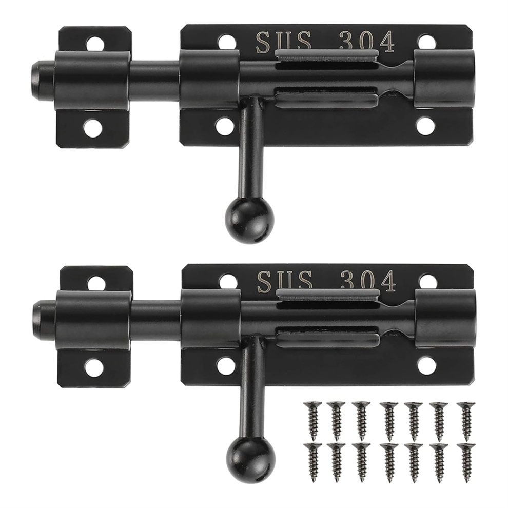 Barrels Bolt Door Latch With Padlock Hole, Slide Door Lock 2 Pack 4711294695228