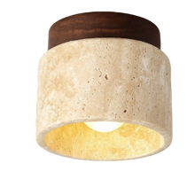 Japanse stijl Wabi-Sabi houten plafondlamp E27 warm licht B