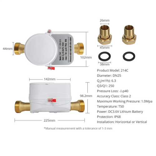 Υπερηχητικός μετρητής νερού Tuya Zigbee DN20 με βαλβίδα LCD με οθόνη νερού 2