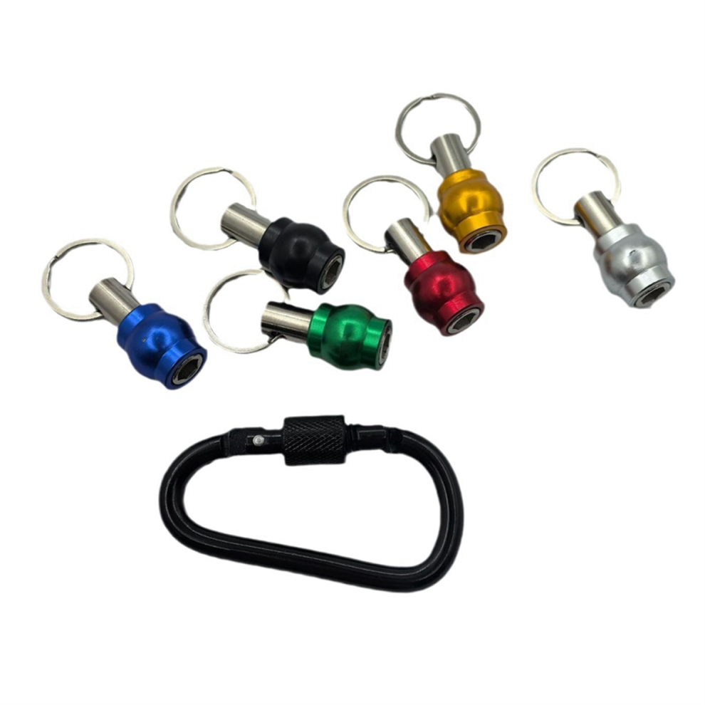 6pc Hex Shank Screwdriver Bits Holder Set with Black Carabiner-image-OPC-PJBTXWG-NEW