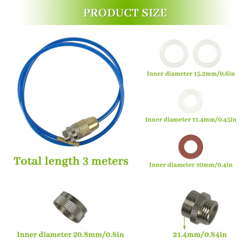 Limpieza De Tuberías Con Agua A Presión, Manguera De 2 Metros Con Adaptadores Para Grifos M22/M24 Y Mangueras De Ducha De 1/2"
