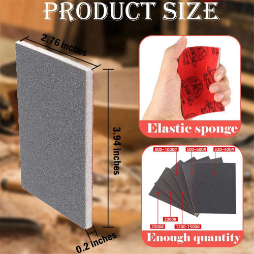 18 Pack 320-2500 Grit Sanding Sponge, Extra Fine Sanding Sponge Pad 1