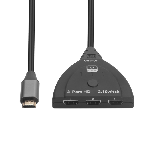 8K 60Hz - Συμβατό Switch 3 Θυρών KVM Splitter 3 Είσοδοι 1 Έξοδος 2