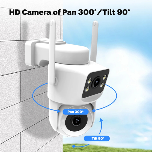 Câmera de segurança externa Tuya Smart WiFi com tela dupla de 8 MP 2