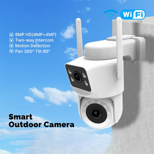 Câmera de segurança externa Tuya Smart WiFi com tela dupla de 8 MP 1