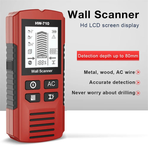 Handheld Wall Metal Detector Scanner with Positioning Hole Wooden 2