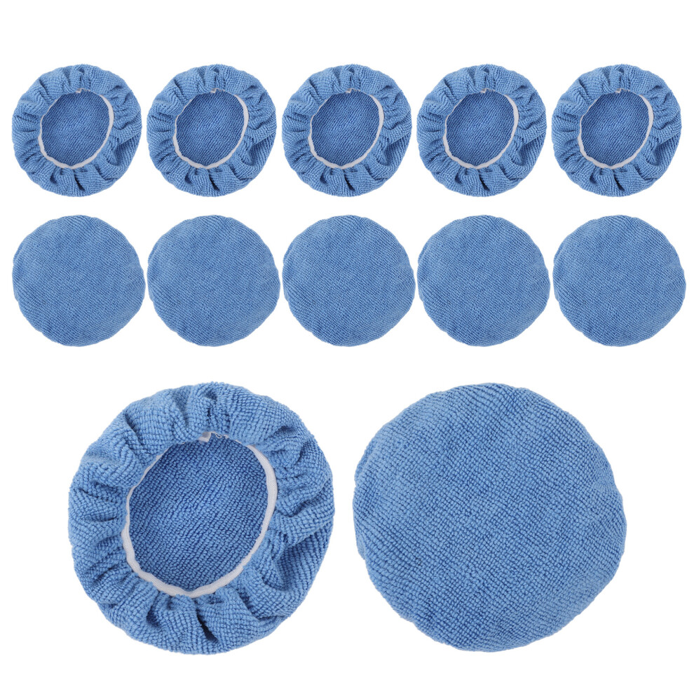 12Pcs Car Polishing Bonnets 5Â5.7In Microfiber 9121376226489