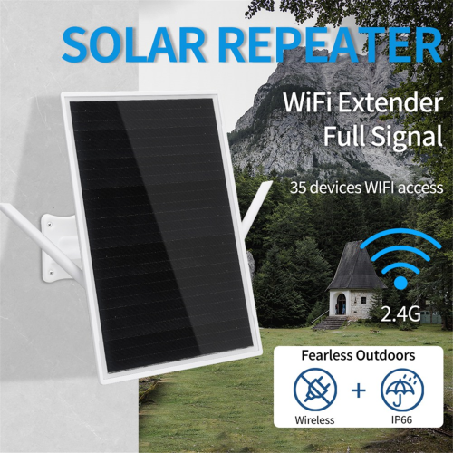 Extensor de alcance WiFi de 5 V com energia solar e bateria 18650 integrada 1