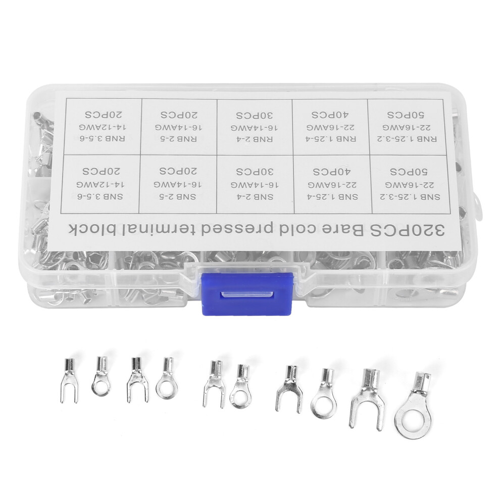 Ring/Fork Terminals Kit: 320Pcs Non-Insulated Copper For Wiring 4641333200741