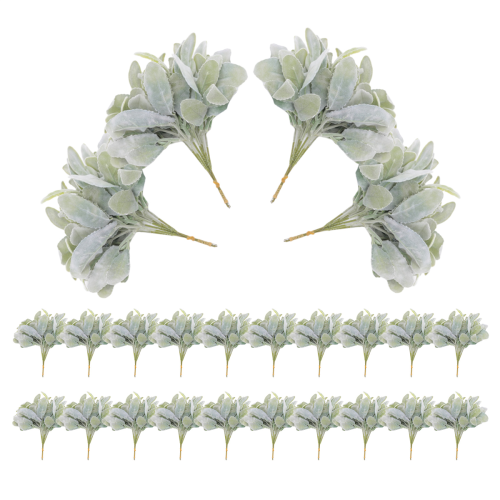 24 bucăți artificiale cu urechi de miel încolțite, verdeață, tulpini decorative