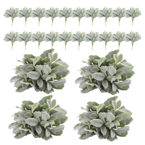 24 bucăți artificiale cu urechi de miel încolțite, verdeață, tulpini decorative 2