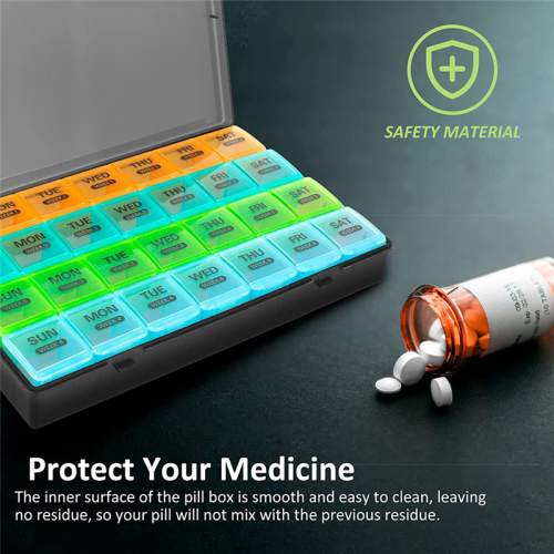 Monthly Pill Organizer 1 Time A Day, with 28 Compartments 4 Weeks 1