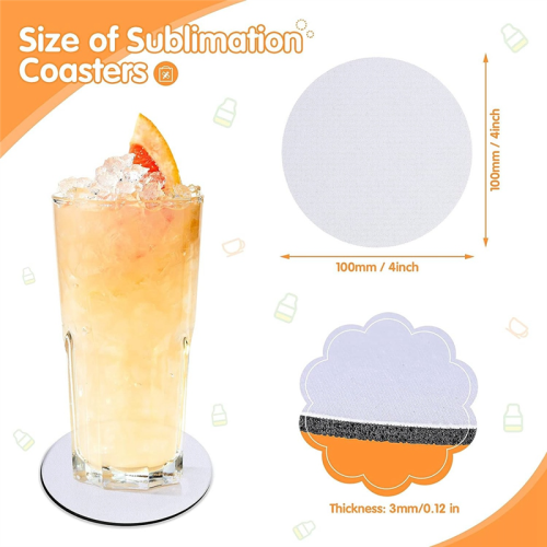 80PCS Sublimation Blank Cup Coasters, 4X4In for Heat Printing 2
