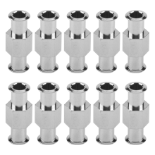 10 stk. kobling Luer sprøjte stik metal dobbelt led adapter