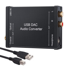 Conversor USB para SPDIF Coaxial e Jack de 3,5 mm para
