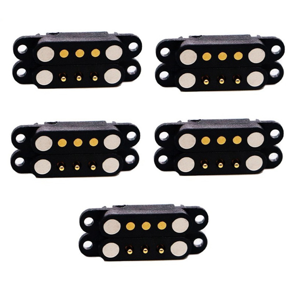 5 Coppie Di Connettori Magnetici Pogo Pin 3 Pin Pogopin Maschio Femmina 2,54 Mm-image