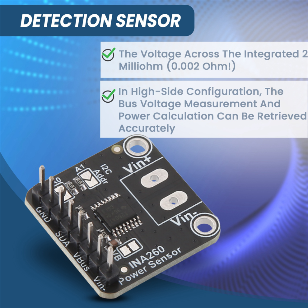 Módulo sensor de detección INA260 Módulo sensor de voltaje, corriente y ...