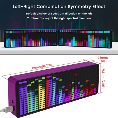 Οθόνη LED Music Spectrum με φωτισμό RGB και ένδειξη στάθμης φωνητικού ελέγχου 1