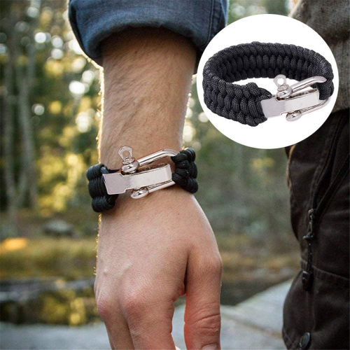 10 τεμάχια βραχιόλι Paracord με αγκράφα, κλιπ αγκράφα D, ασημί 1