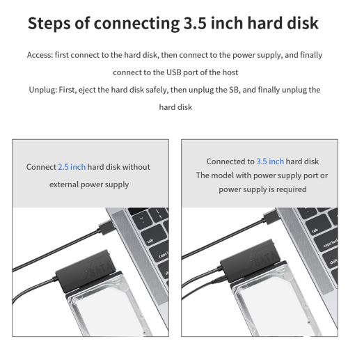 Καλώδιο USB 3.0 σε Sata Καλώδιο προσαρμογέα Sata III σε USB 3.0 Υποστήριξη σκληρού δίσκου 1