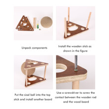 Cat Climbing Frame with Sisal Rope Ball Wooden Shelf & Interactive Toy for Cats