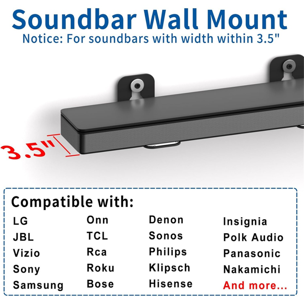 Universal Soundbar Wall Mount Kit Mounting Brackets For 4711050369295
