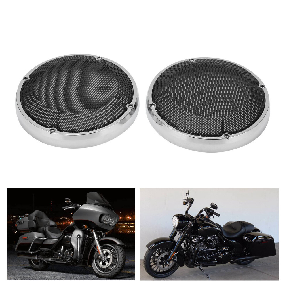 Motorcycle Saddlebag Mesh Speaker Cover For Touring Glide 6.5In Abs Metal 4371333205841