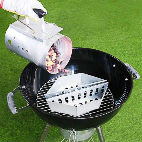 Holzkohlebehälter Konturierte Carbonbrikett-Grillkörbe, 2 Stück 2