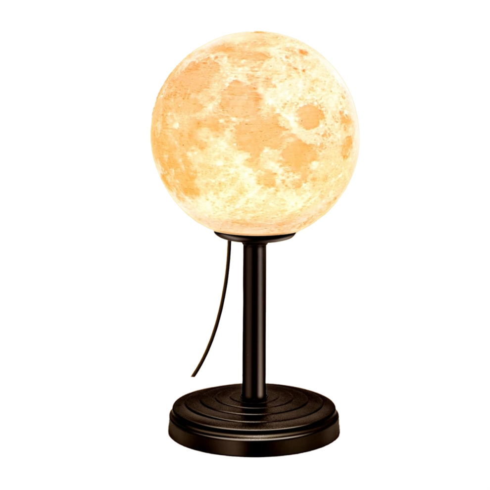 3D Maanlamp Nachtkastje Lamp Voor Slaapkamer - Dimbare Bedlampjes-image