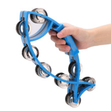 Blue Fish Double Row Hand Tambourine Bell Musical Instrument for Children