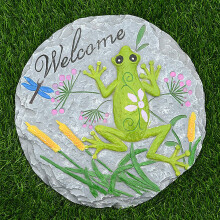 Stepping stones for outdoor area, garden decor mat with dragonflies and butterfly stones (style Q)