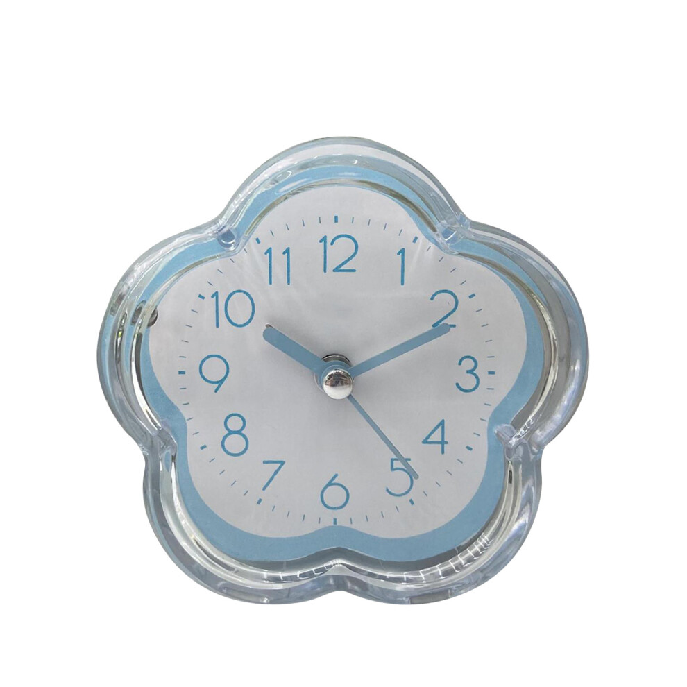 Cute Alarm Clock Flower Shape Quiet Low Noise Blue