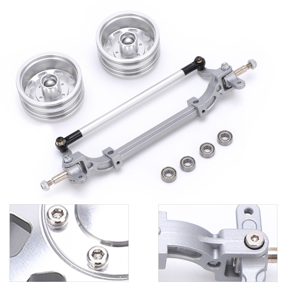 Aluminium Alloy Front Wheel Rims Hub 47Mm For 1/14 Rc Car Silver 4961333210909
