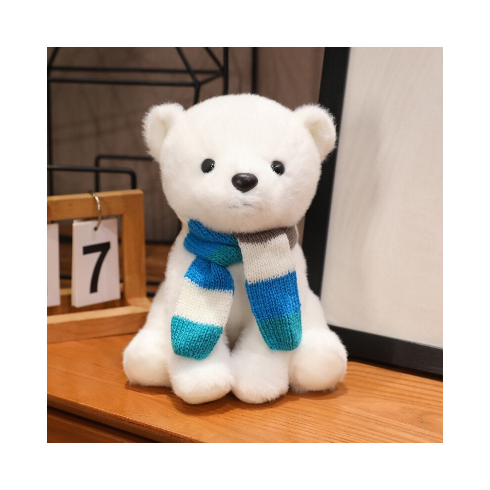 (Blue) Polar Scarf Bear Cat Plush Toy Pillow Room Decoration Children Gift Ornament-image-OPC-PJBVYSC-NEW