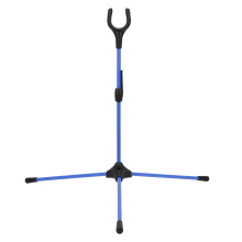 Bow Stand, Folding Recurve Bow Stand Holder Archery Straight Bow Stand for Hunting Outdoor Sports (Blue, Right Hand)