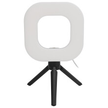 USB-Videolicht, 10 Helligkeitsstufen, 5 Farbmodi, 1500 lm, 72 LEDs, Clip-On-Lampe für Laptop mit Stativ, ideal für Livestreams und Make-up