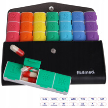 Beholderæske til medicintabletter 7 dage x 4 organizer dispenser med etui