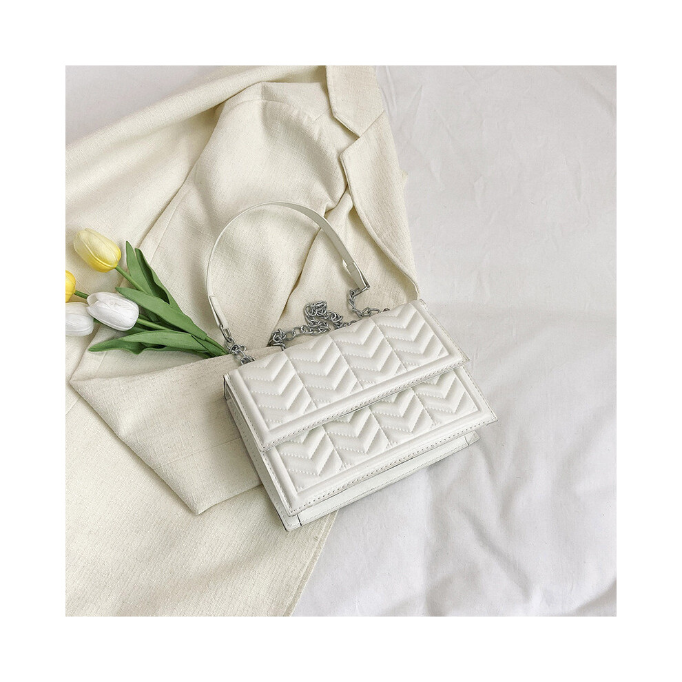 (White) Medium Casual Sophisticated Square Bag Soft Pu Design With Internal Phone Pocket-image-OPC-PJBWJBG-NEW