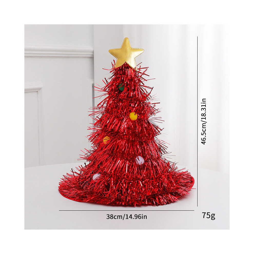 (Red) Christmas Topper Tree Hat With Plush Ball Decor For Home Celebrations Decor And-image-OPC-PJBWKMB-NEW