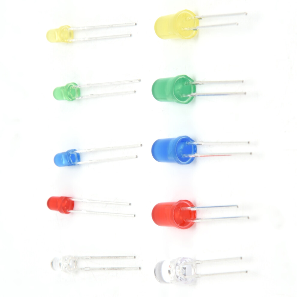 300Pcs 3/5Mm Led Light Diodes 5 Colors, Electronic Components 9481333226175